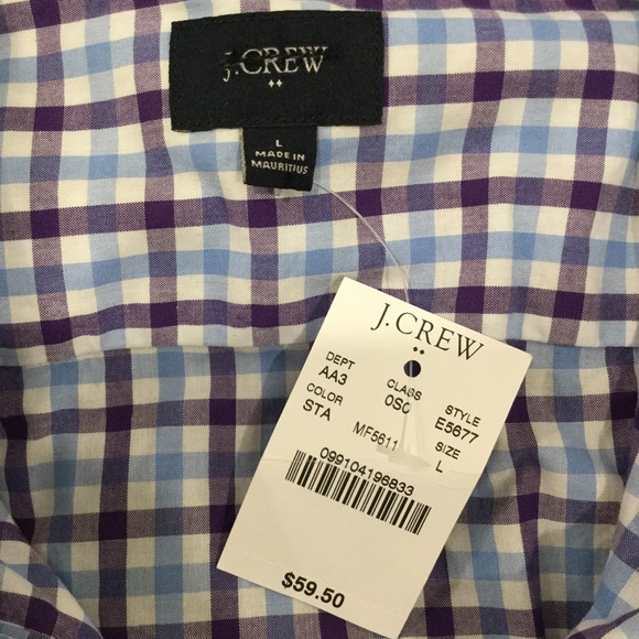 NWT Men's J Crew Button Down Long Sleeved Shirt Sz L - Picture 7 of 8